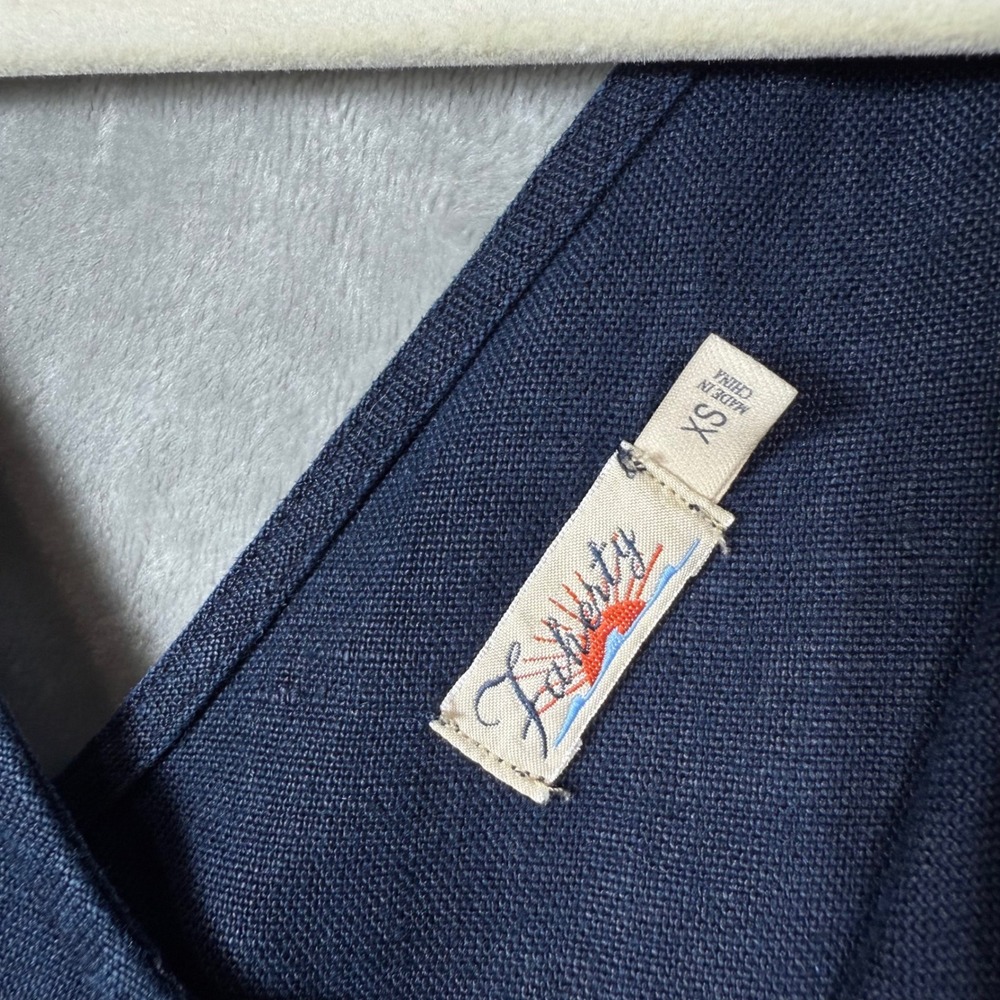 Faherty Catalina Jumpsuit Womens XS Navy Blue 100% Linen Sleeveless V-neck Belt - Picture 8 of 14